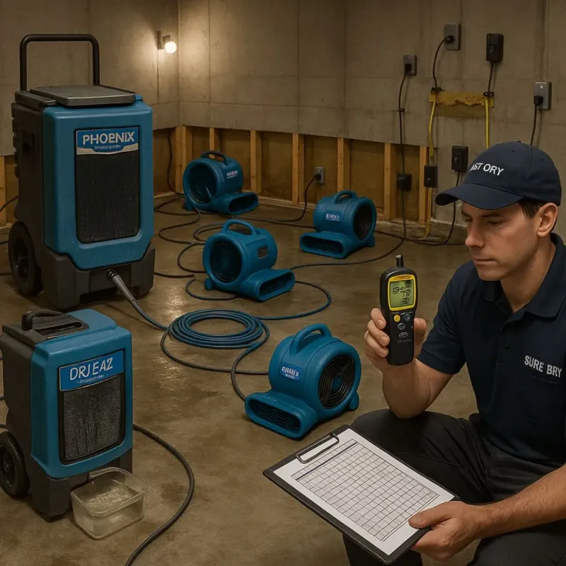 Structural Drying and Dehumidification process in Wilson County, NC